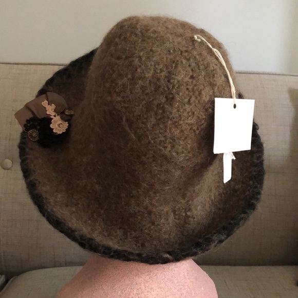 Felted Wool Hat Handmade Winter Cloche VTG EC Rare Find - Picture 8 of 14